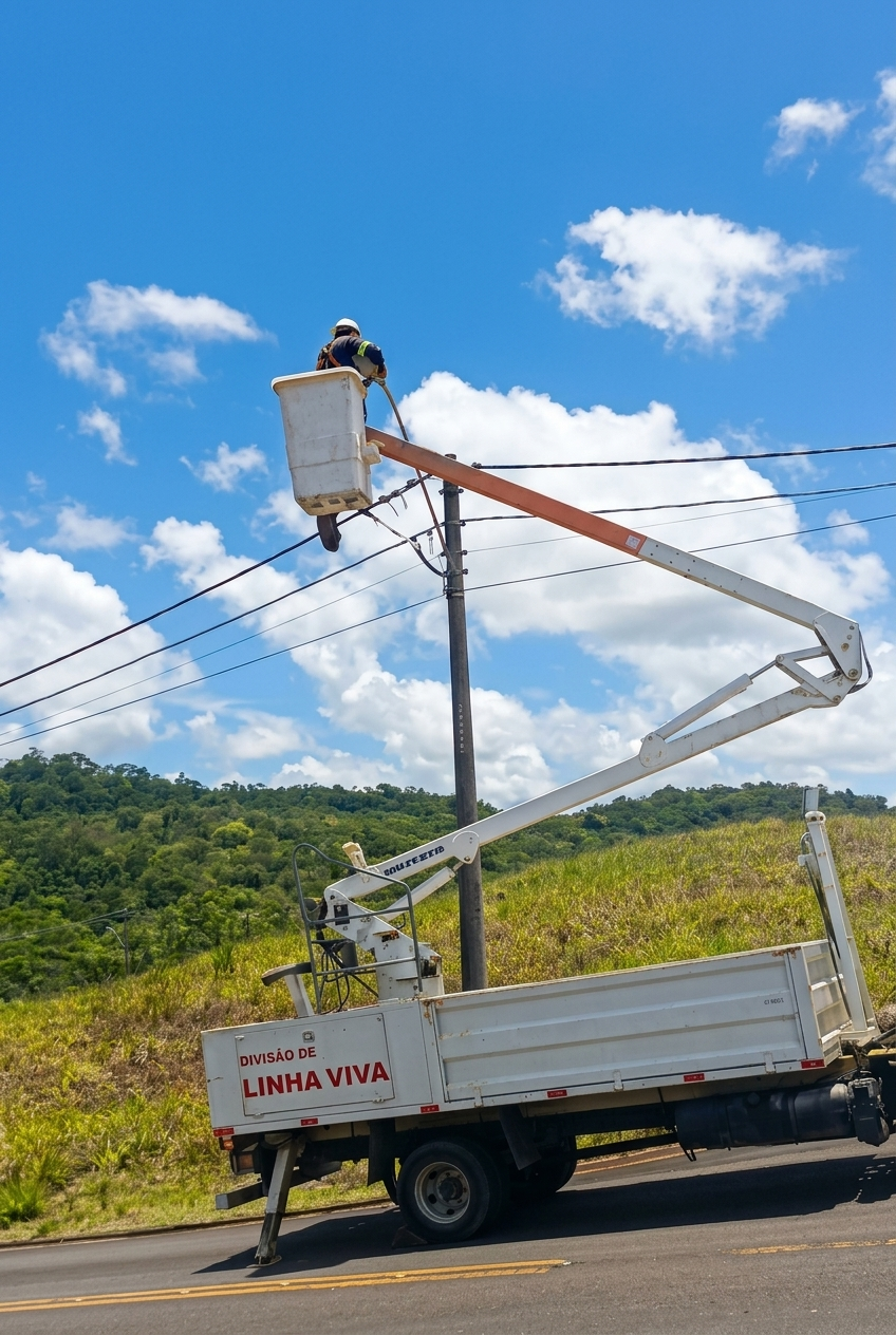 Construção de rede de distribuição elétrica
